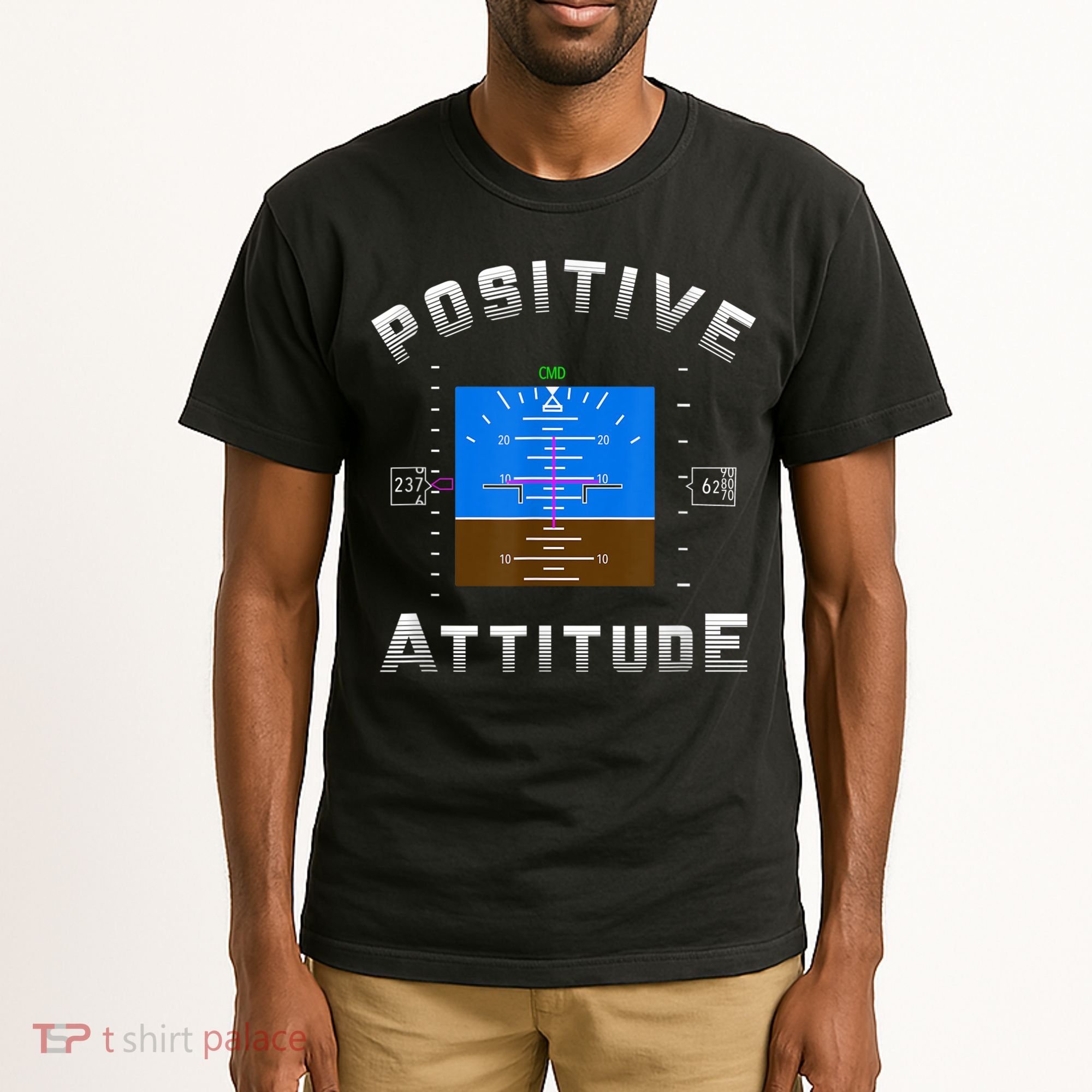 Positive Attitude Aviation Pilot Primary Flight Display Tall T-Shirt