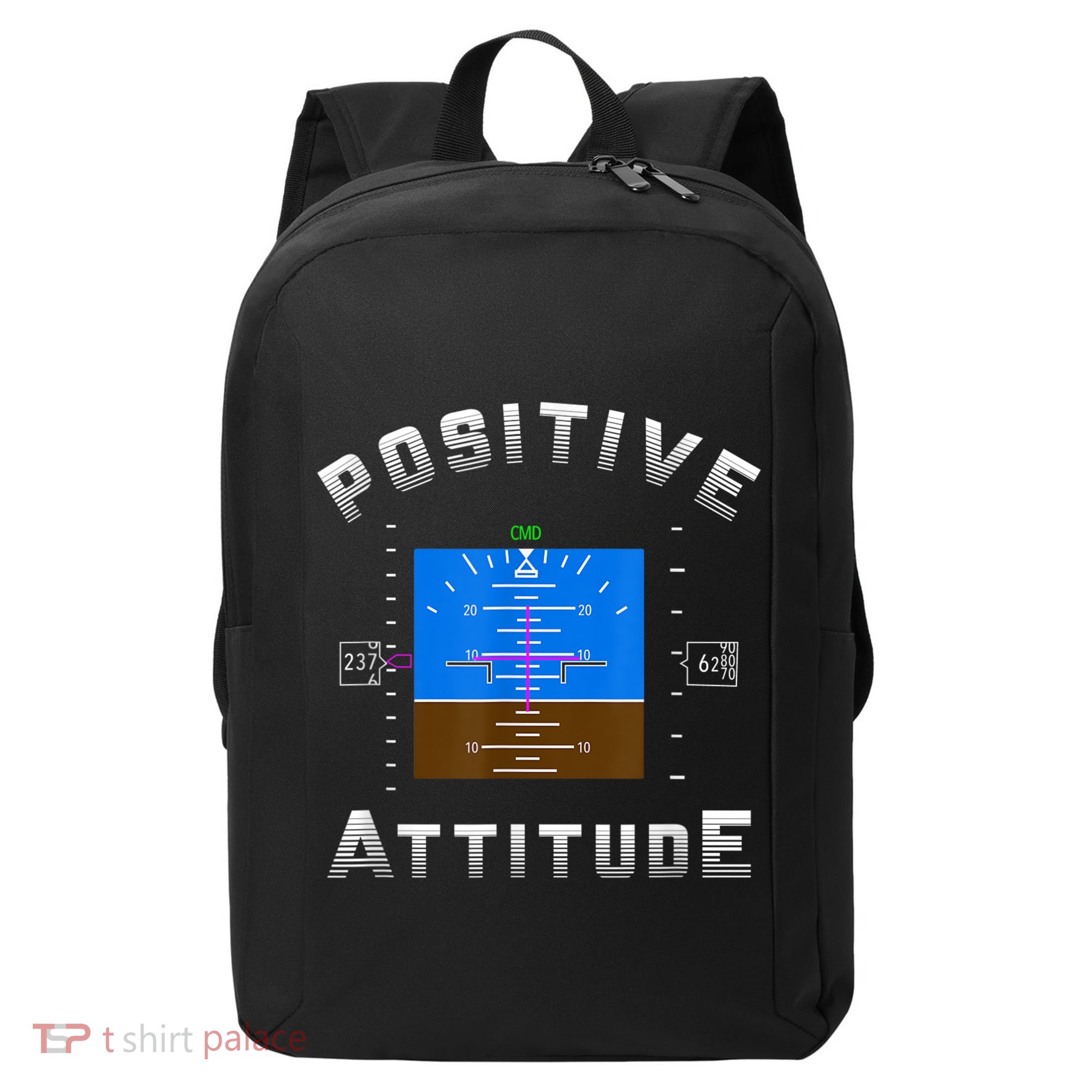 Positive Attitude Aviation Pilot Primary Flight Display Modern Backpack