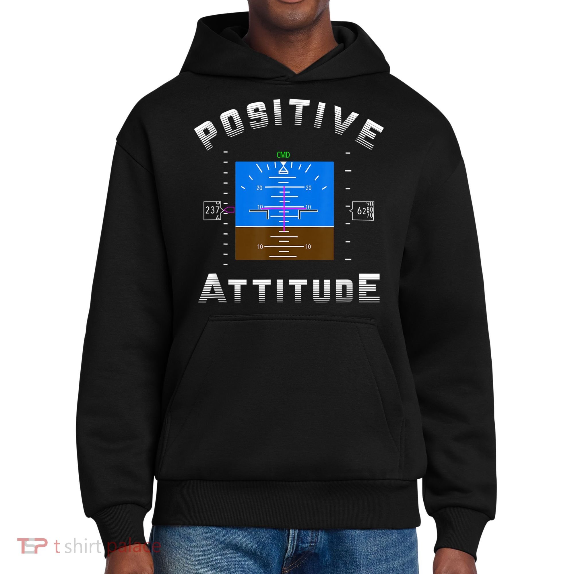 Positive Attitude Aviation Pilot Primary Flight Display District V.I.T. Heavyweight Hoodie