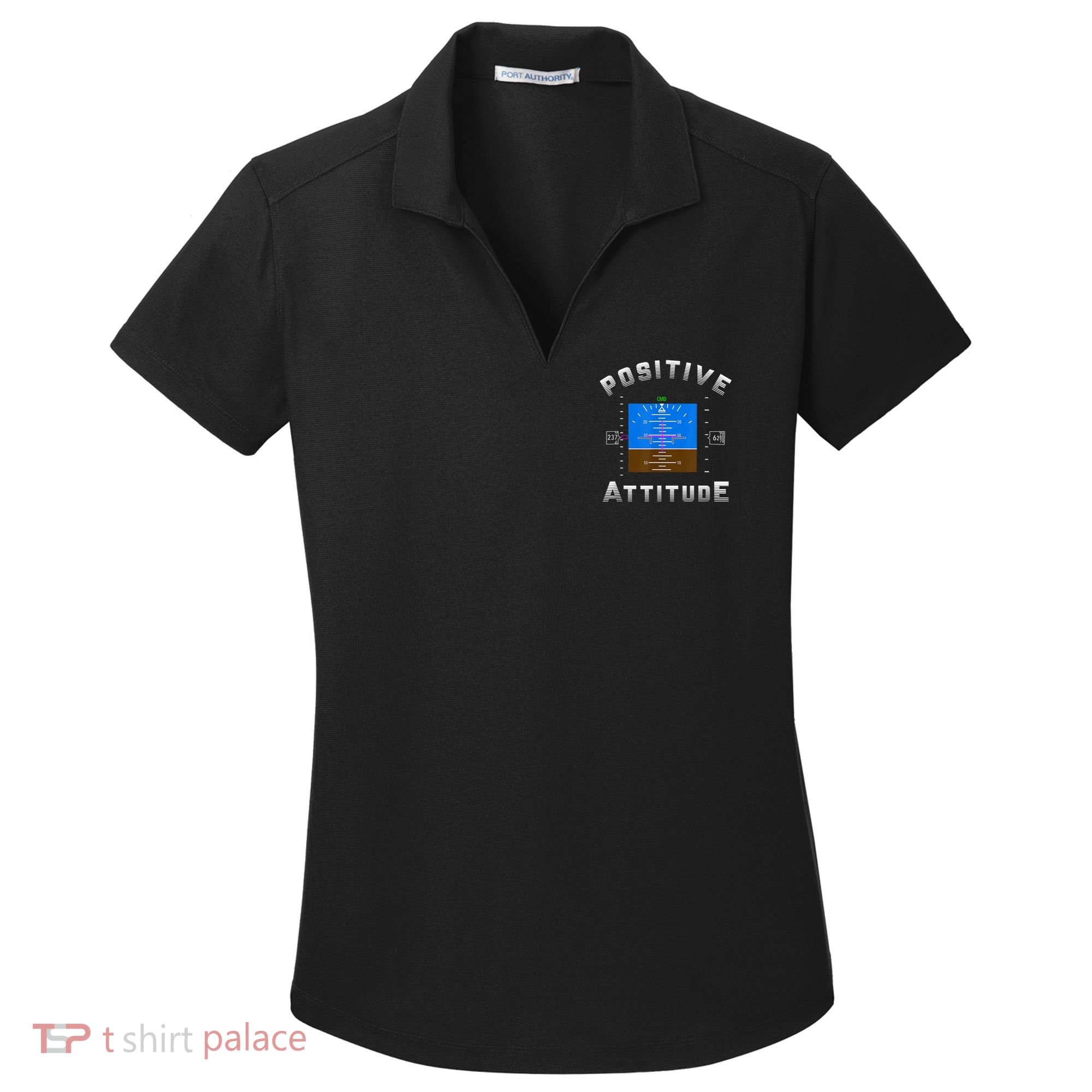 Positive Attitude Aviation Pilot Primary Flight Display Women's Dry Zone Grid Polo