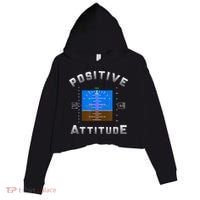 Positive Attitude Aviation Pilot Primary Flight Display Crop Fleece Hoodie thumb 0