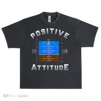 Positive Attitude Aviation Pilot Primary Flight Display Urban Oversized Heavyweight T-Shirt thumb 0