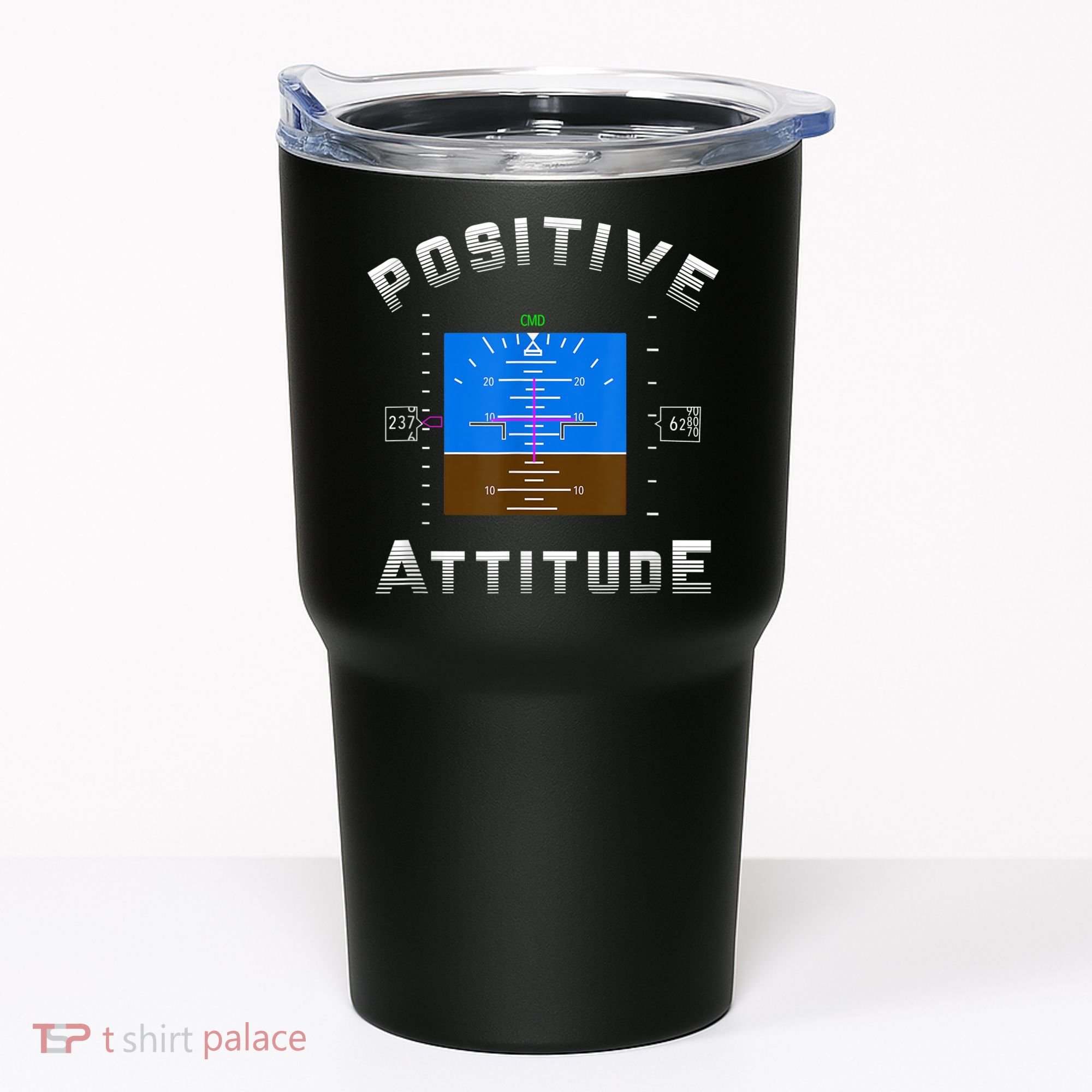 Positive Attitude Aviation Pilot Primary Flight Display Tumbler