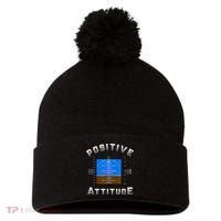 Positive Attitude Aviation Pilot Primary Flight Display Pom Pom 12in Knit Beanie thumb 0