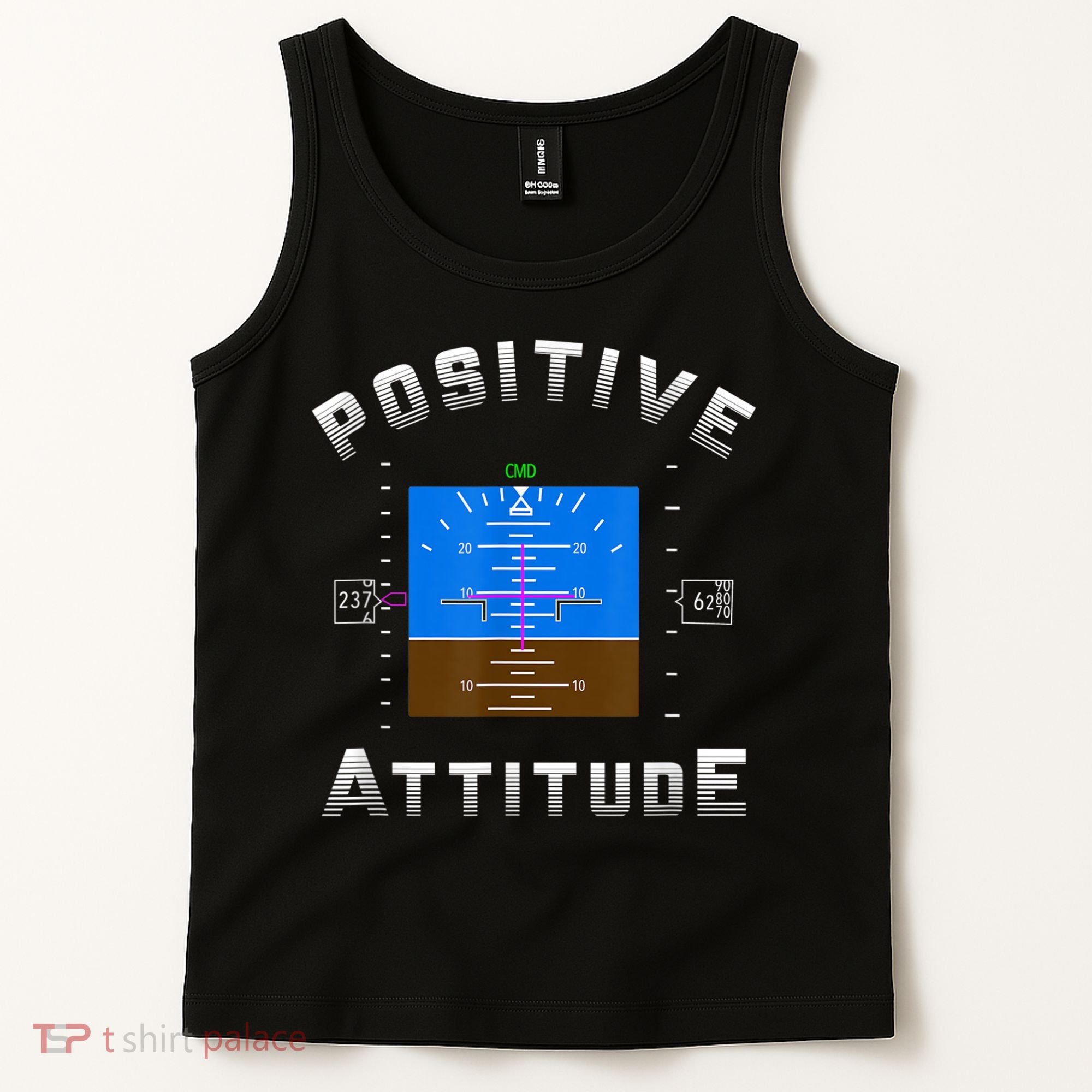 Positive Attitude Aviation Pilot Primary Flight Display Tank Top