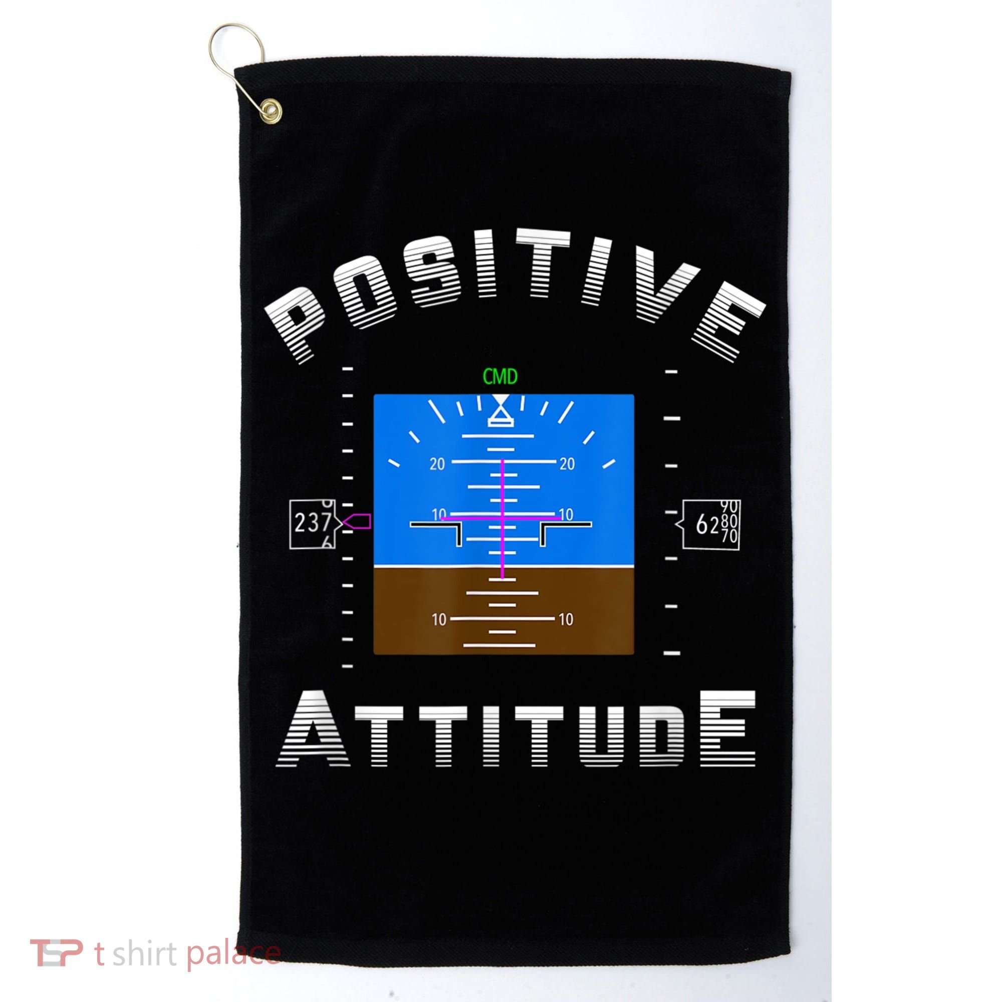Positive Attitude Aviation Pilot Primary Flight Display Golf Towel