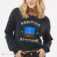 Positive Attitude Aviation Pilot Primary Flight Display Cropped Pullover Crew thumb 2