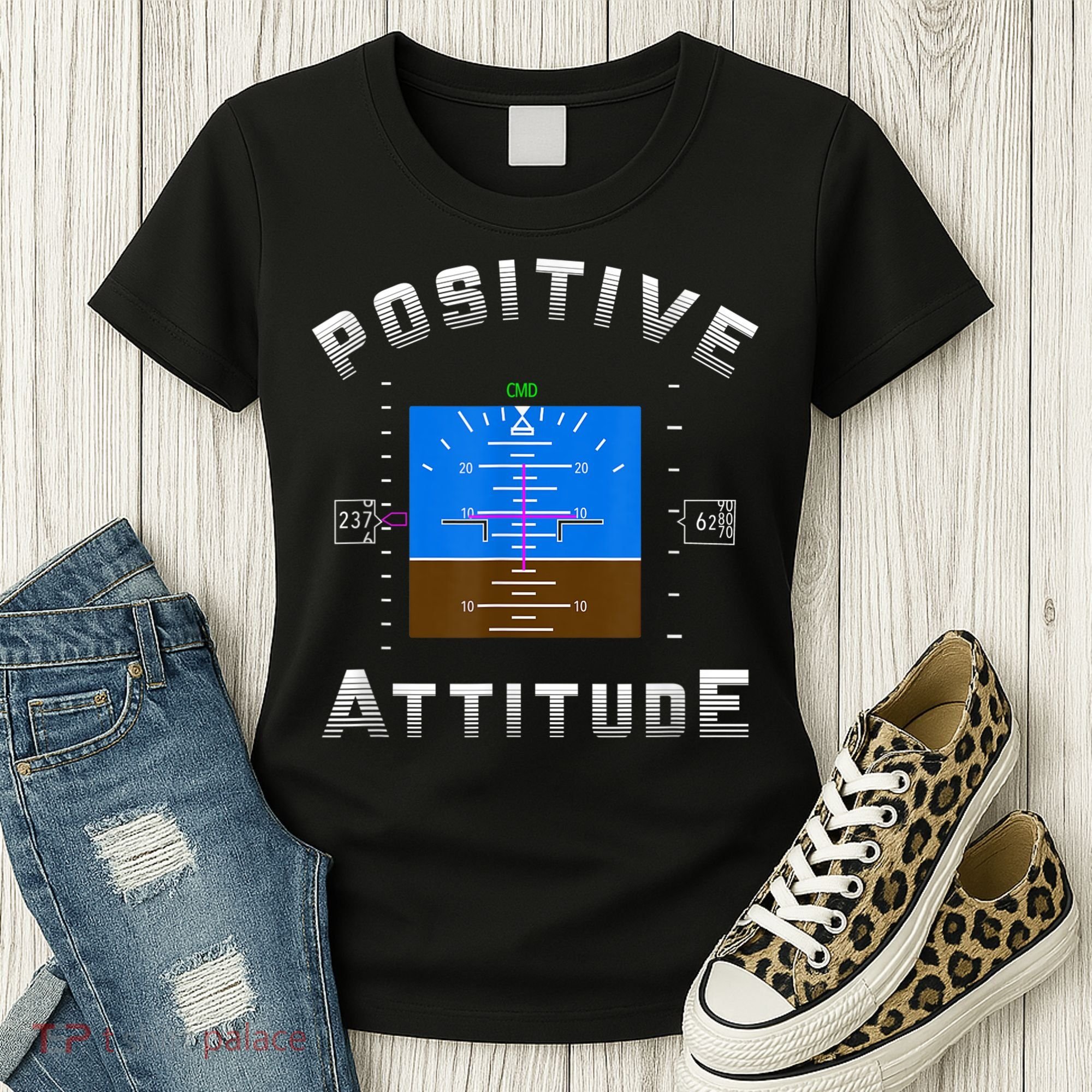 Positive Attitude Aviation Pilot Primary Flight Display Women's T-Shirt