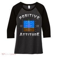 Positive Attitude Aviation Pilot Primary Flight Display Women's Tri-Blend 3/4-Sleeve Raglan Shirt thumb 0