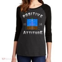 Positive Attitude Aviation Pilot Primary Flight Display Women's Tri-Blend 3/4-Sleeve Raglan Shirt thumb 2