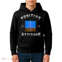 Positive Attitude Aviation Pilot Primary Flight Display Kids Hoodie thumb 4