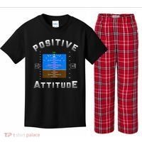 Positive Attitude Aviation Pilot Primary Flight Display Kids Plaid Pajama Set thumb 0