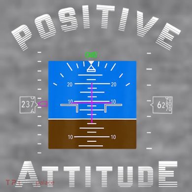 Positive Attitude Aviation Pilot Primary Flight Display Women's Racerback Cropped Tank