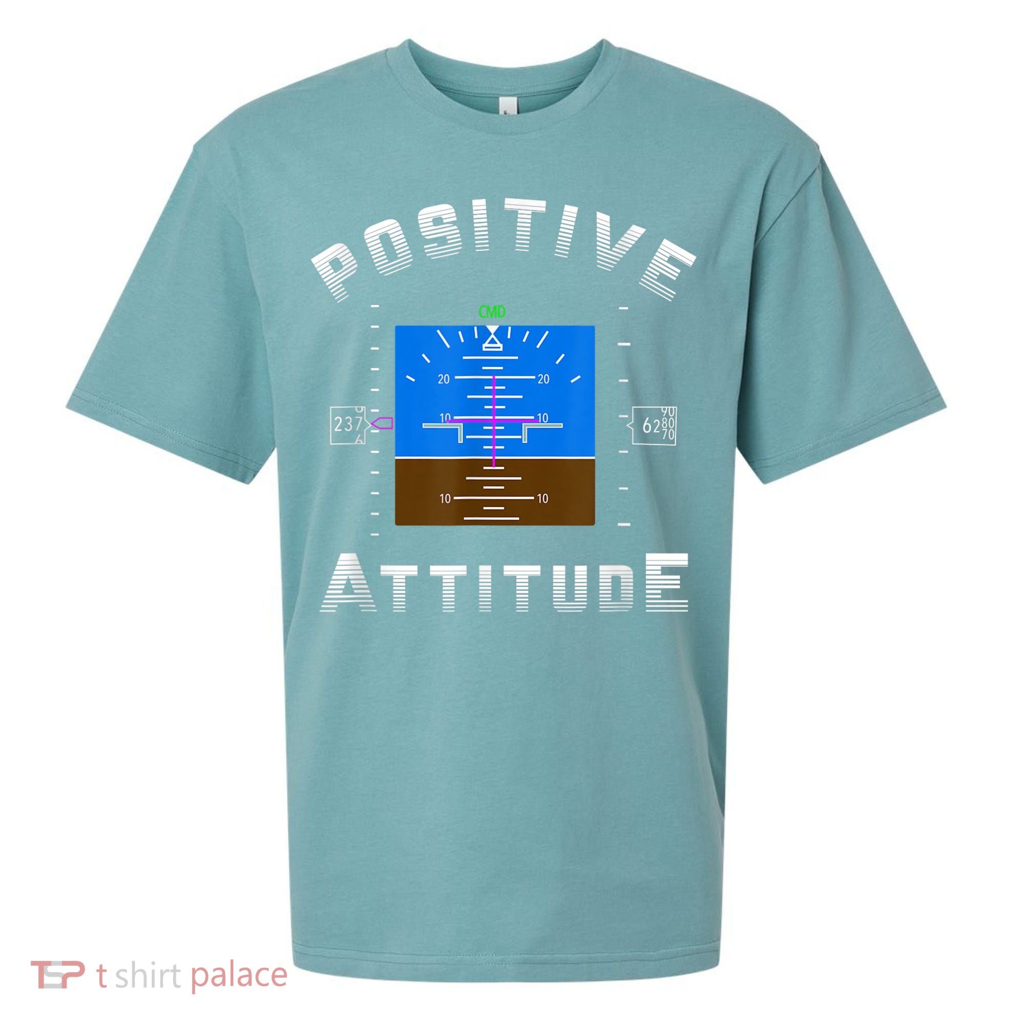 Positive Attitude Aviation Pilot Primary Flight Display Sueded Cloud Jersey T-Shirt