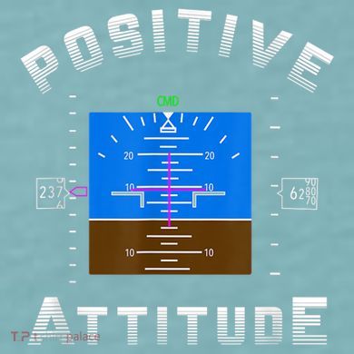 Positive Attitude Aviation Pilot Primary Flight Display Sueded Cloud Jersey T-Shirt