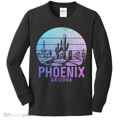 Phoenix Arizona Az Cactus Souvenir Pride Vintage Kids Long Sleeve Shirt