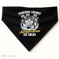 Penguins Against Authoritarian Ice Holes Funny Penguin USA-Made Doggie Bandana thumb 0