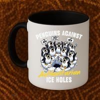 Penguins Against Authoritarian Ice Holes Funny Penguin Coffee Mug thumb 2