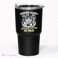 Penguins Against Authoritarian Ice Holes Funny Penguin Tumbler thumb 0