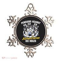 Penguins Against Authoritarian Ice Holes Funny Penguin Ornament thumb 0