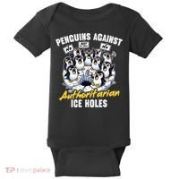 Penguins Against Authoritarian Ice Holes Funny Penguin Baby Bodysuit thumb 0