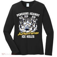 Penguins Against Authoritarian Ice Holes Funny Penguin Women's Long Sleeve Shirt thumb 0