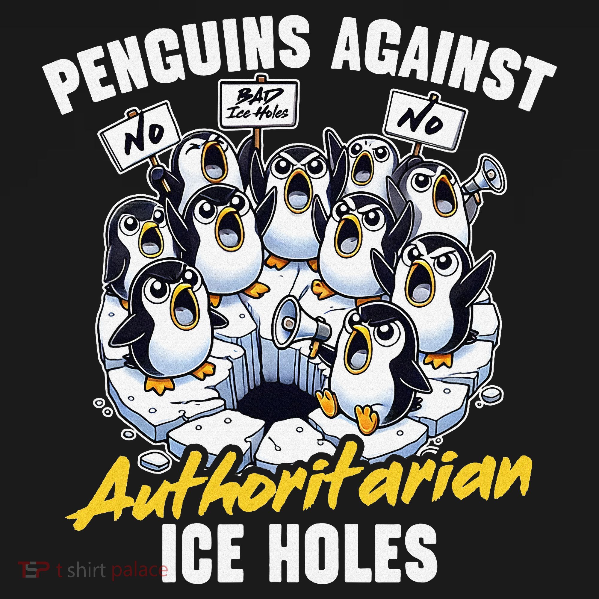 Penguins Against Authoritarian Ice Holes Funny Penguin Kids Sweatshirt