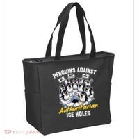 Penguins Against Authoritarian Ice Holes Funny Penguin Tote Bag thumb 2