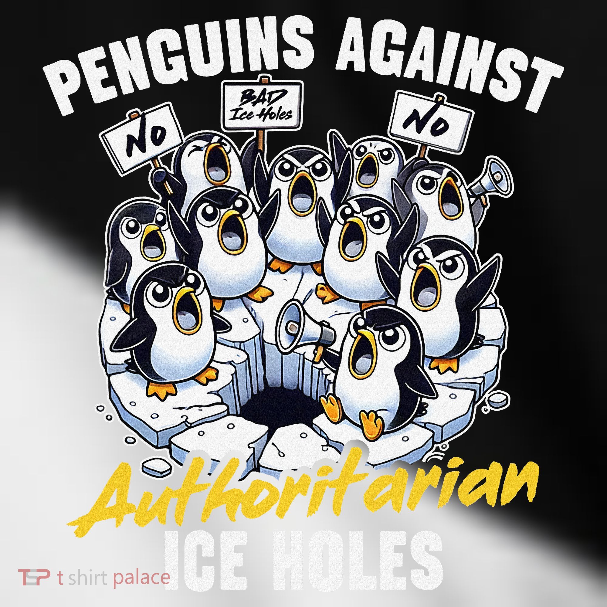 Penguins Against Authoritarian Ice Holes Funny Penguin Toddler Fine Jersey T-Shirt