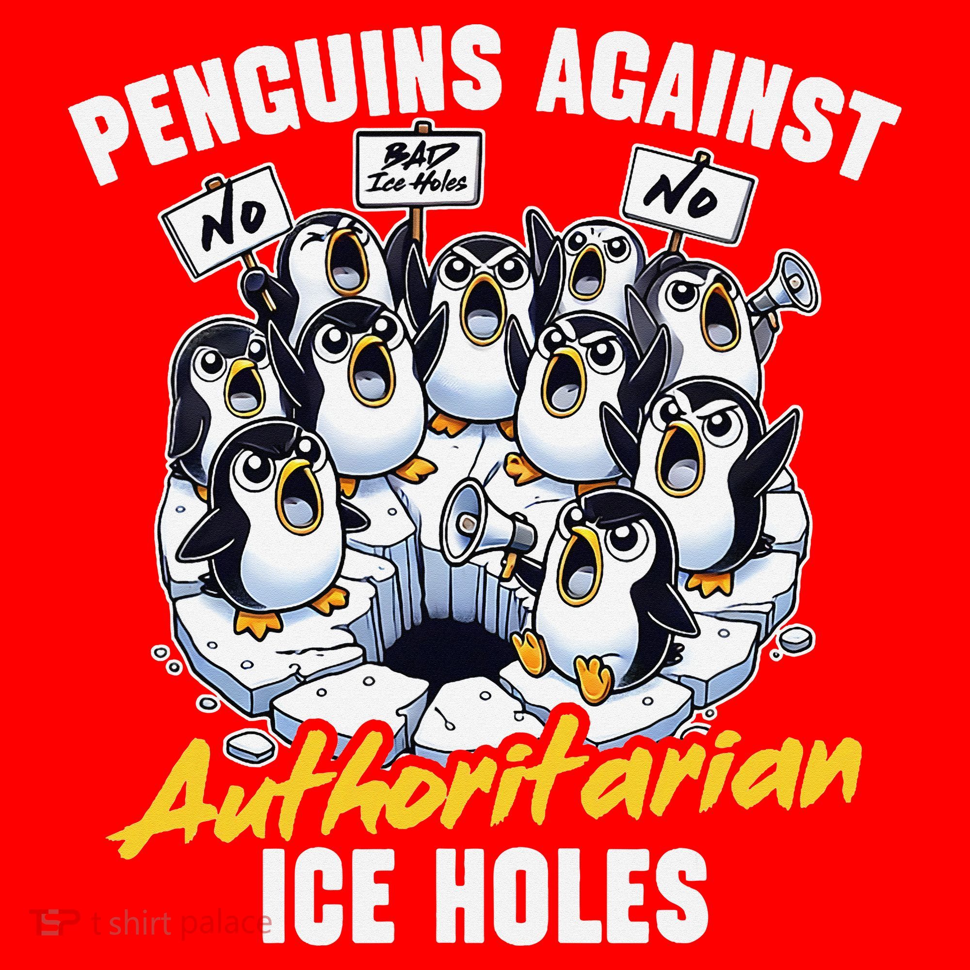 Penguins Against Authoritarian Ice Holes Funny Penguin Santa Hat