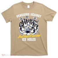 Penguins Against Authoritarian Ice Holes Funny Penguin T-Shirt thumb 0