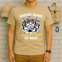 Penguins Against Authoritarian Ice Holes Funny Penguin T-Shirt thumb 6