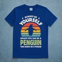 Penguin Always Be Yourself Retro Vintage 60s 70s Bird Lovers  T-Shirt thumb 5