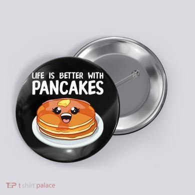 Pancakes Art Brunch Breakfast Pancake Maker Button