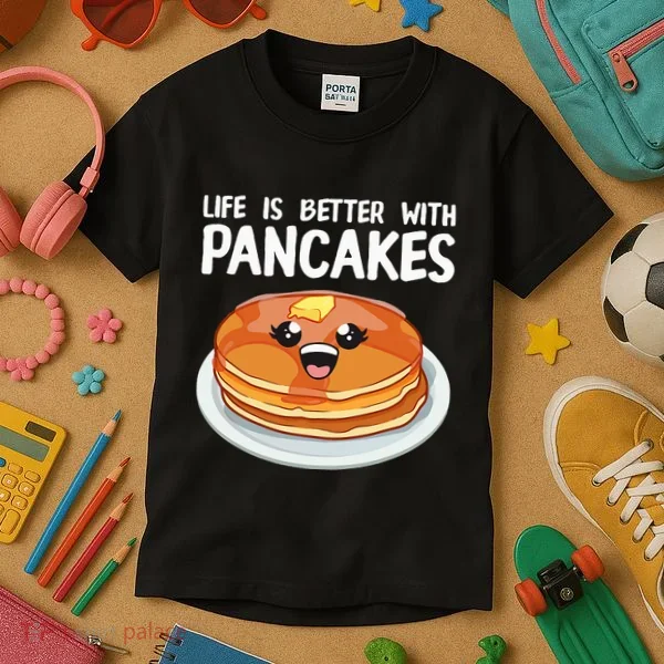 Pancakes Art Brunch Breakfast Pancake Maker Kids T-Shirt