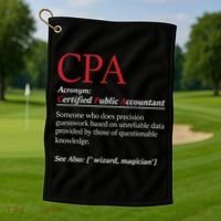 Public Accountant Bookkeeper Tax Auditor Financial Analyst Golf Towel thumb 1