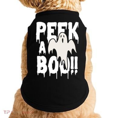 Peek A Boo Halloween Ghost Doggie Tank