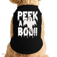 Peek A Boo Halloween Ghost Doggie Tank thumb 0