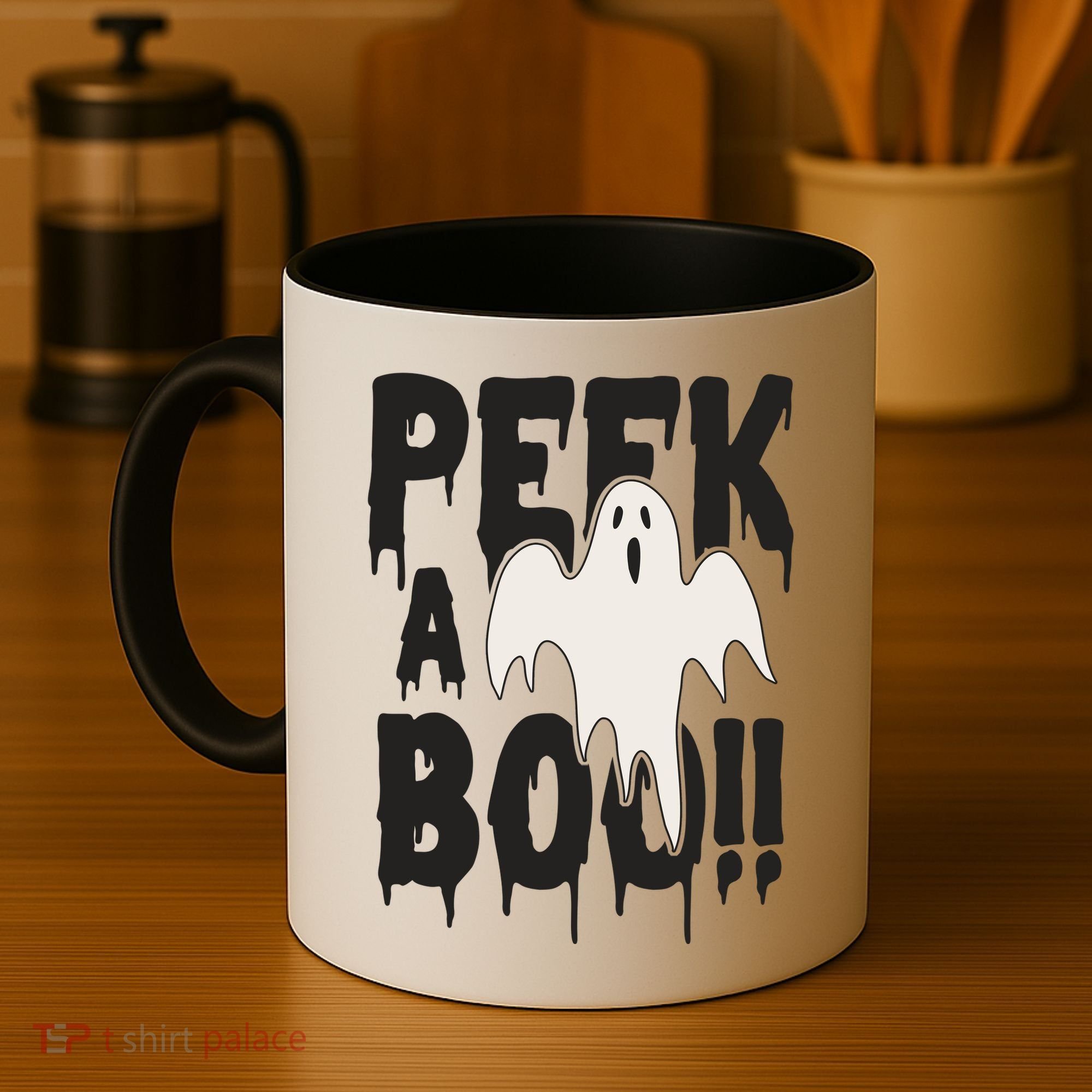 Peek A Boo Halloween Ghost Coffee Mug