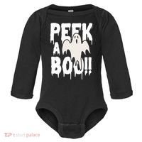 Peek A Boo Halloween Ghost Baby Long Sleeve Bodysuit thumb 0