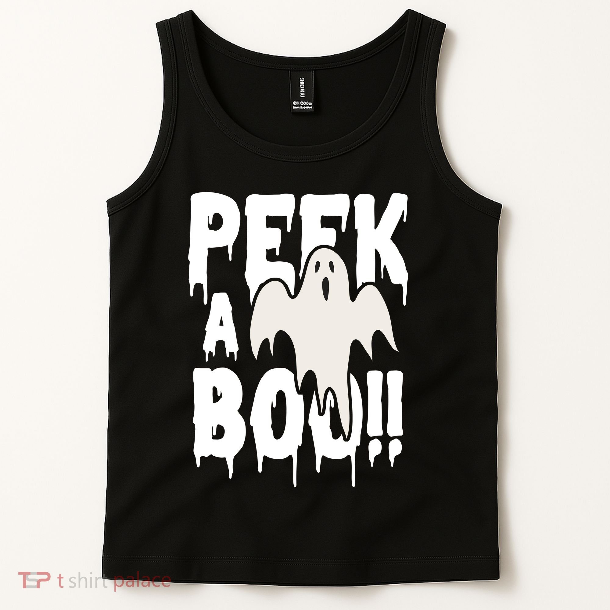 Peek A Boo Halloween Ghost Tank Top