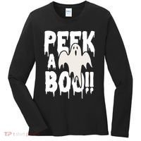 Peek A Boo Halloween Ghost Women's Long Sleeve Shirt thumb 0