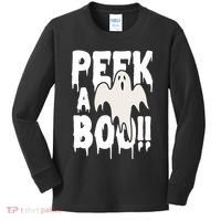 Peek A Boo Halloween Ghost Kids Long Sleeve Shirt thumb 0