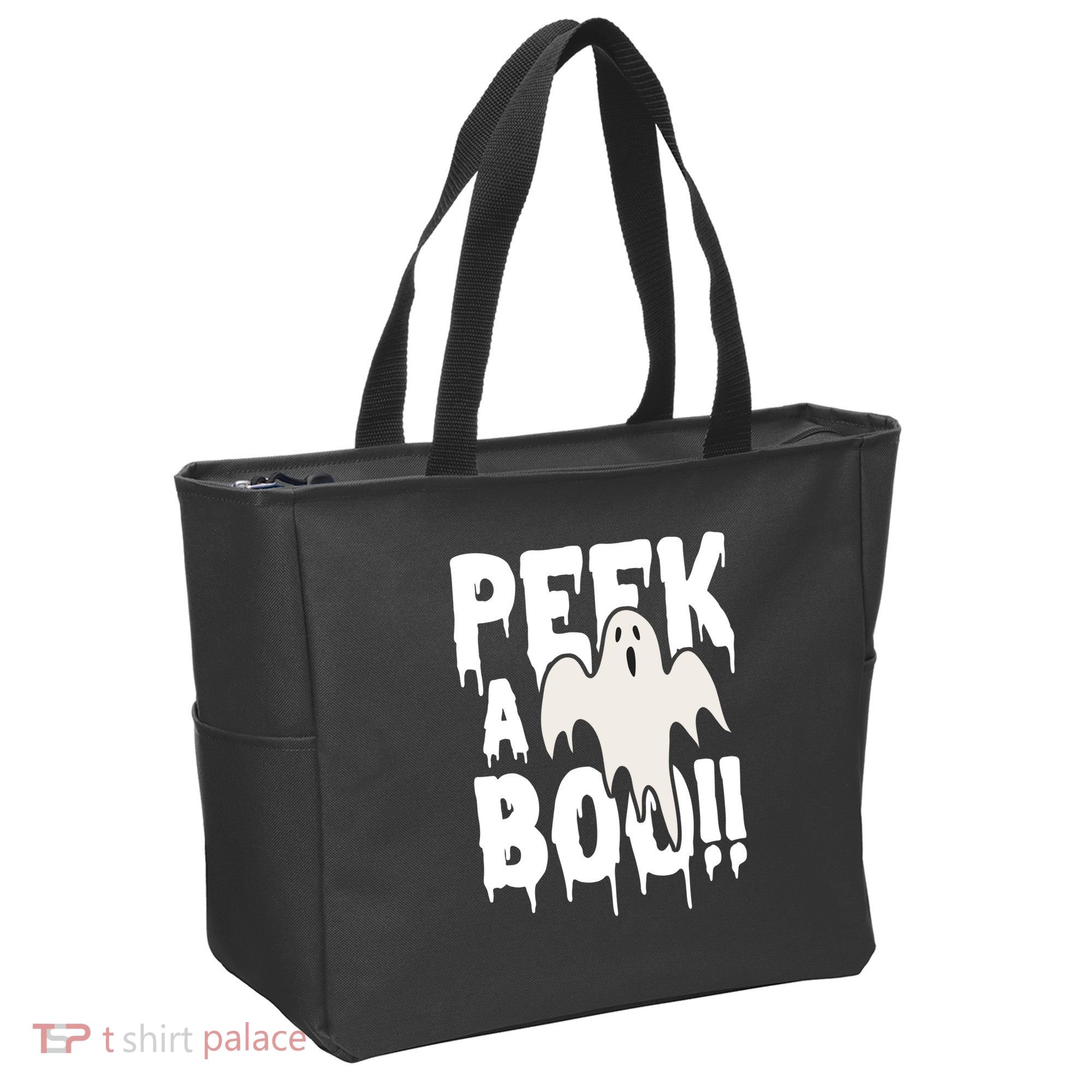 Peek A Boo Halloween Ghost Tote Bag
