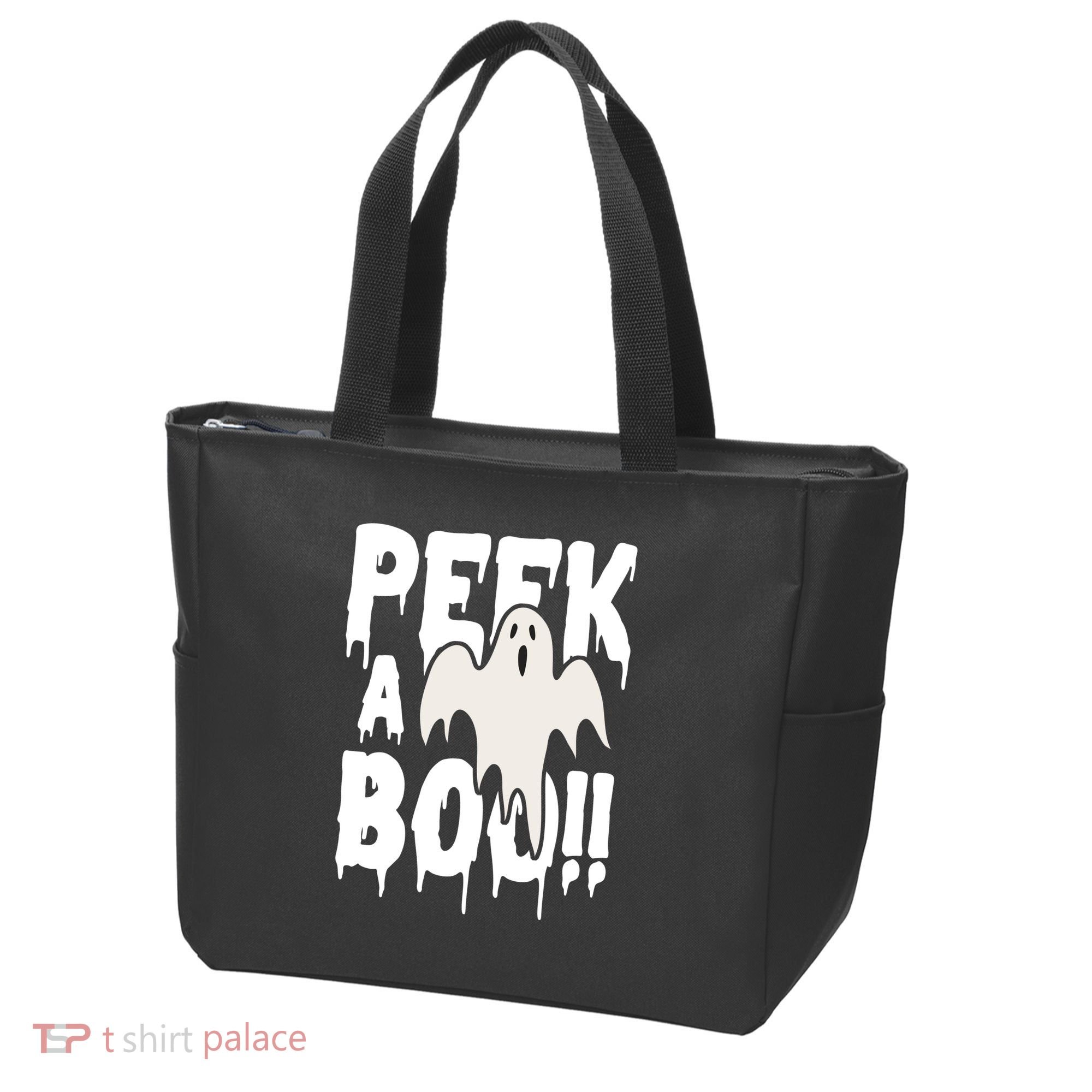 Peek A Boo Halloween Ghost Tote Bag
