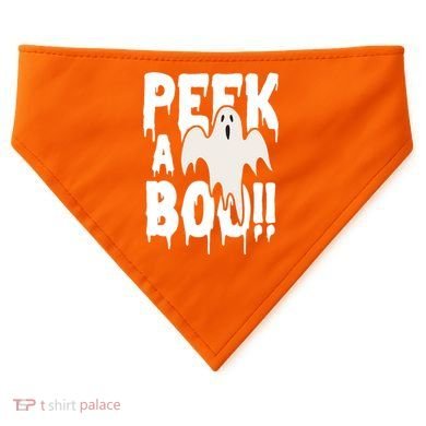 Peek A Boo Halloween Ghost USA-Made Doggie Bandana