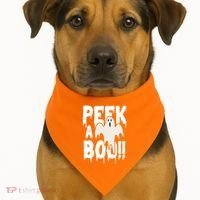 Peek A Boo Halloween Ghost USA-Made Doggie Bandana thumb 1