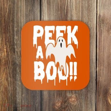 Peek A Boo Halloween Ghost Coaster