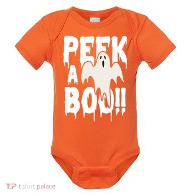 Peek A Boo Halloween Ghost Baby Bodysuit