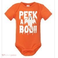 Peek A Boo Halloween Ghost Baby Bodysuit thumb 0